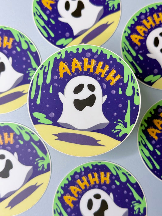 Scared Ghost Vinyl Sticker