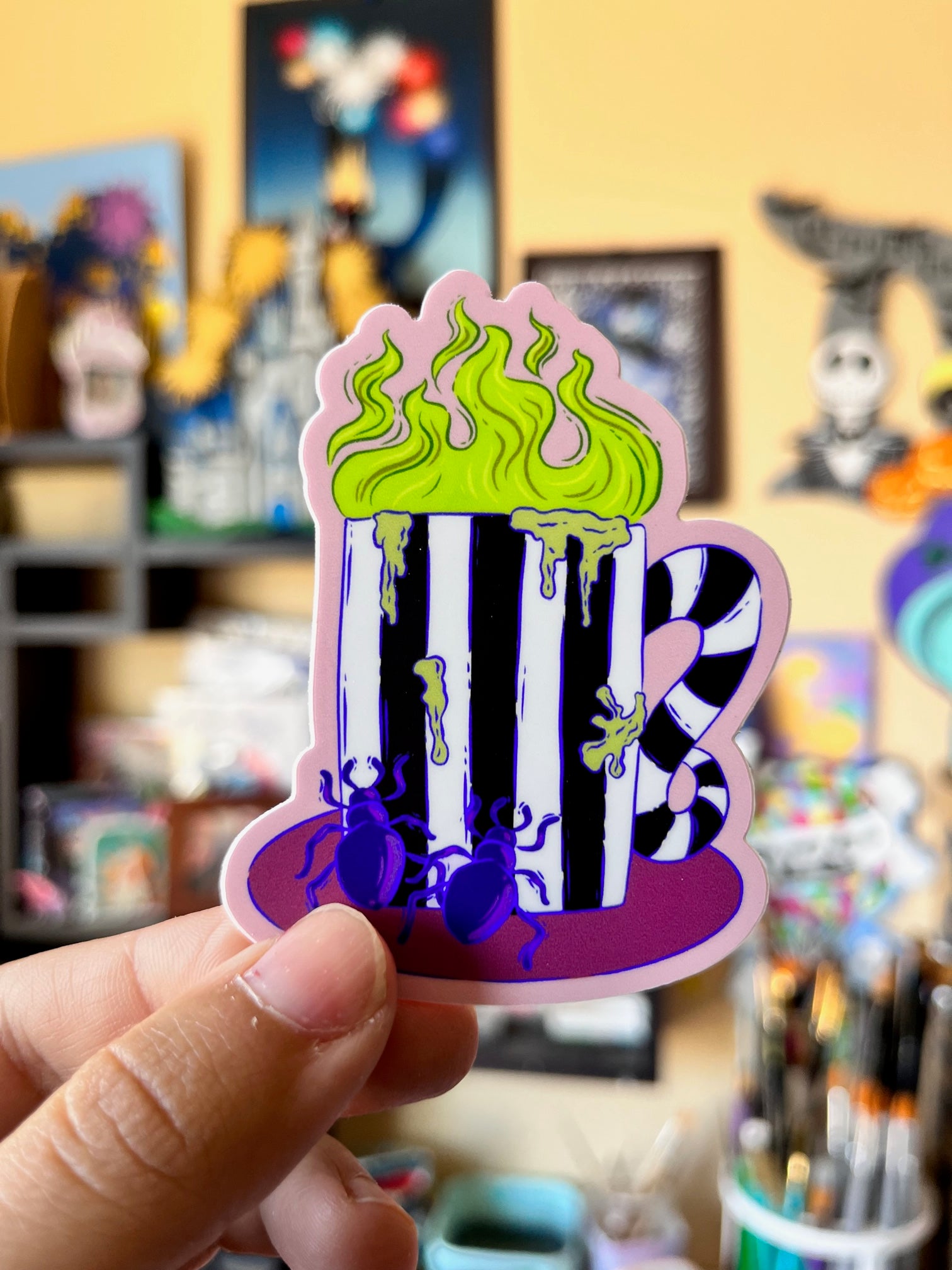 Beetle Spooky Mug Vinyl Sticker