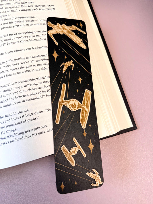 Galactic Fight Wood Bookmark