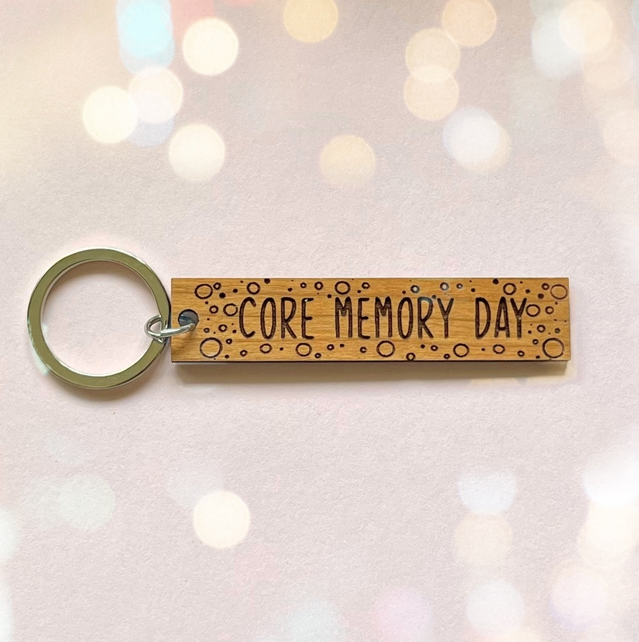 Core Memory Day Wood Keychain