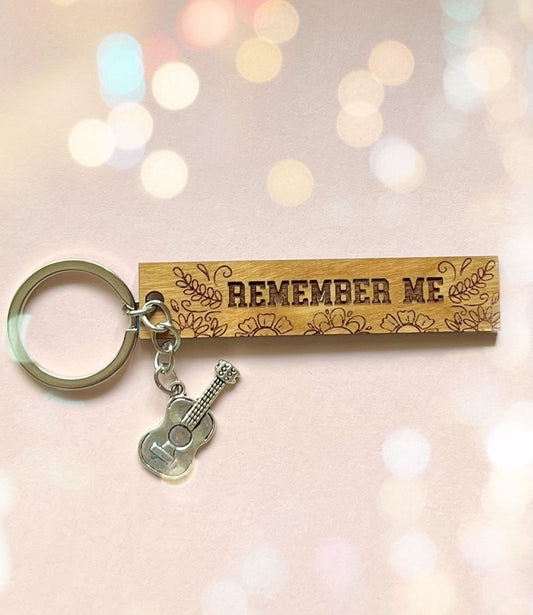 Remember Me Wood Keychain