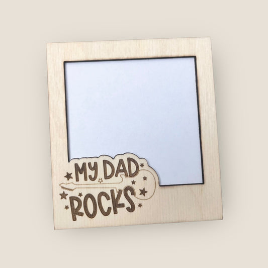 Magnet Wood Frame - Dad Rocks