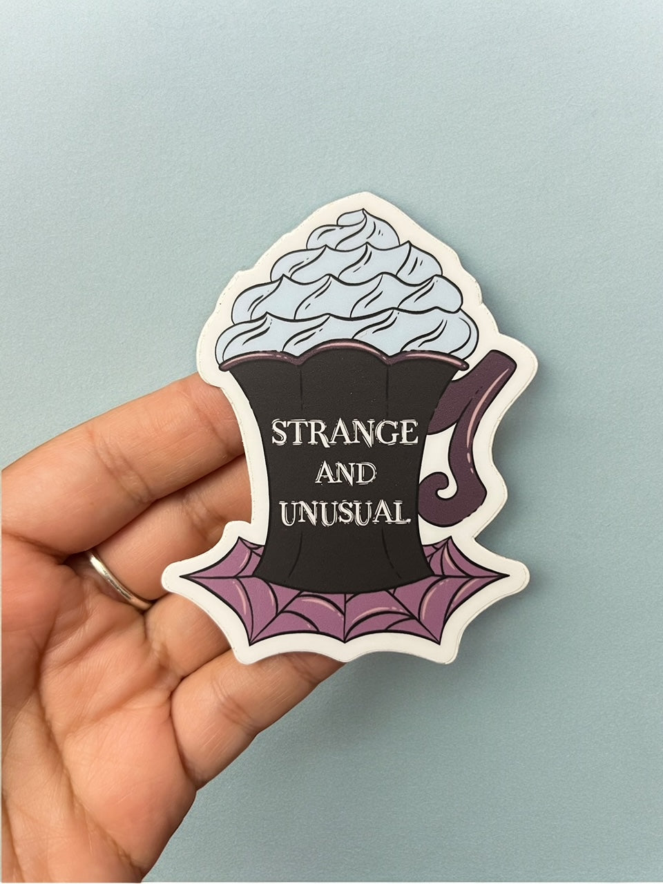 Strange & Unusual Spooky Mug Vinyl Sticker