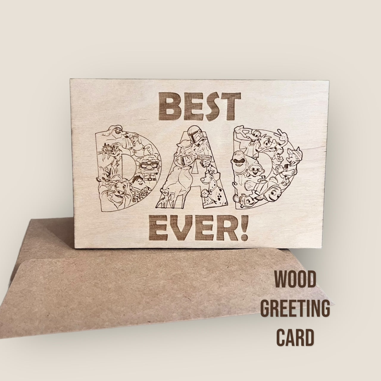 Wood Greeting Card - Best Dad Ever