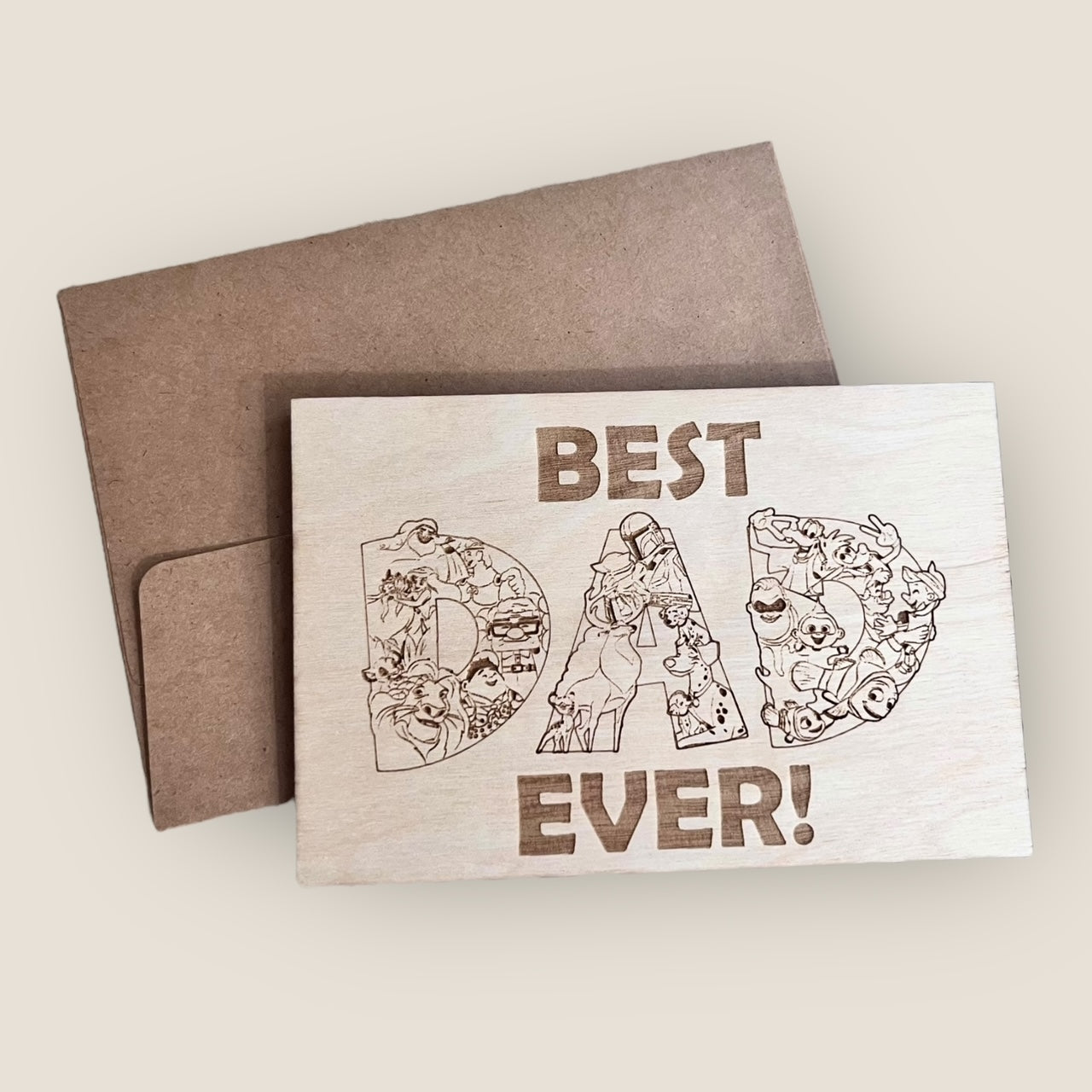 Wood Greeting Card - Best Dad Ever