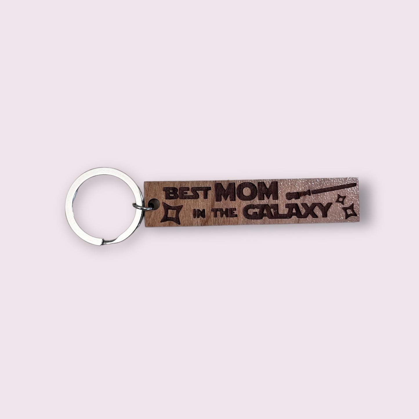 Wood Keychain - Best Mom in the Galaxy