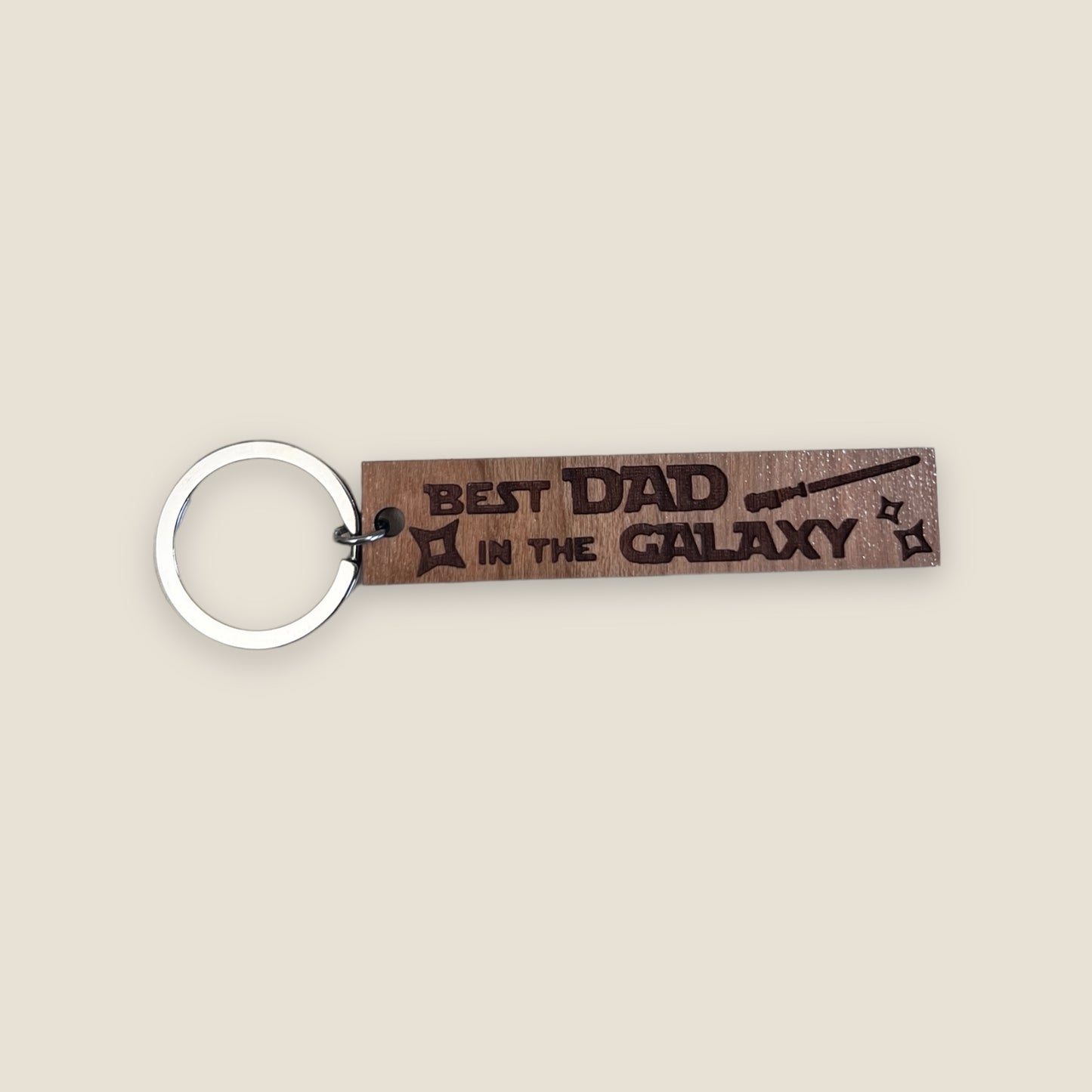 Wood Keychain - Best Dad in the Galaxy