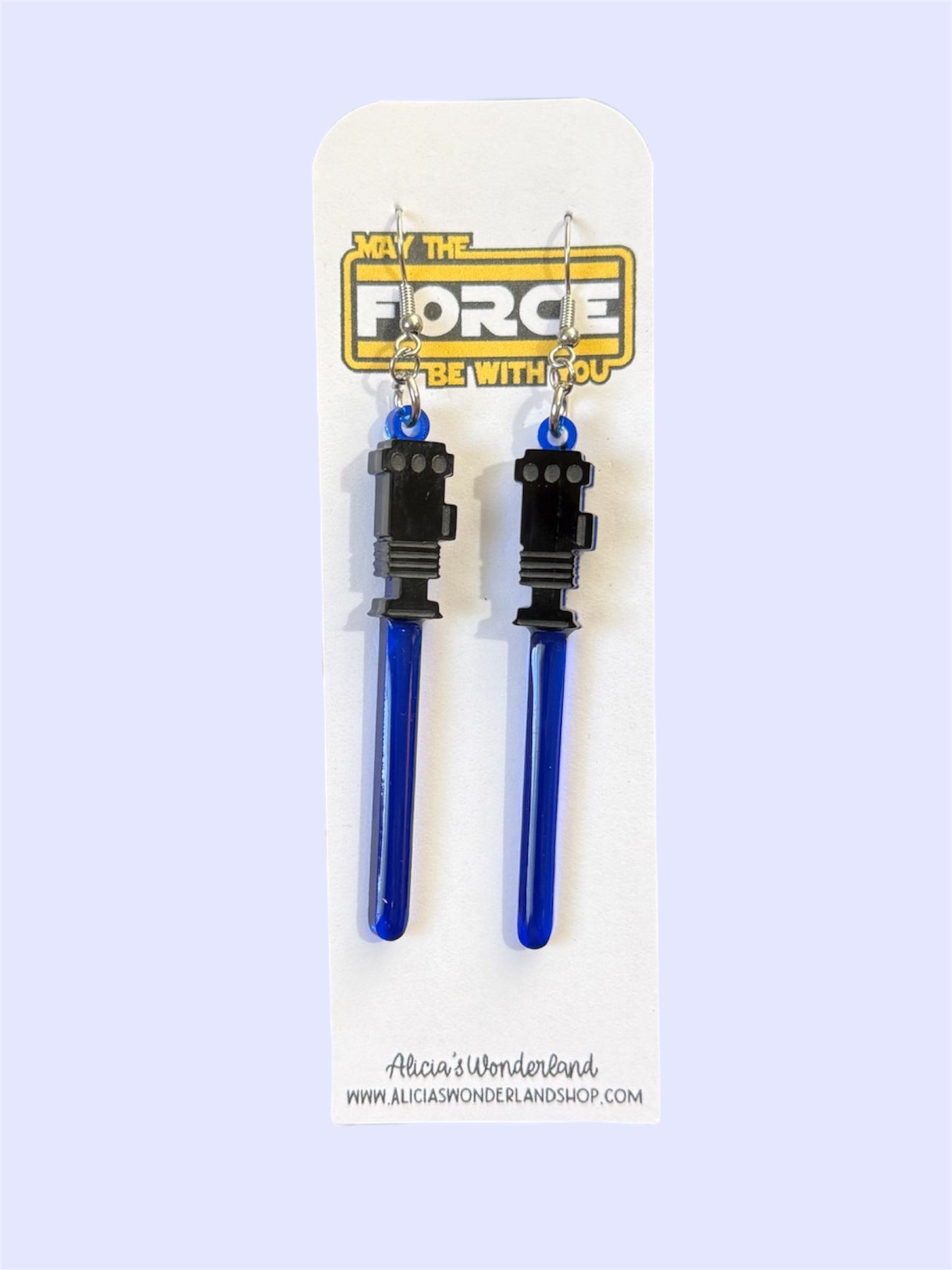 Blue Lightsaber Earrings