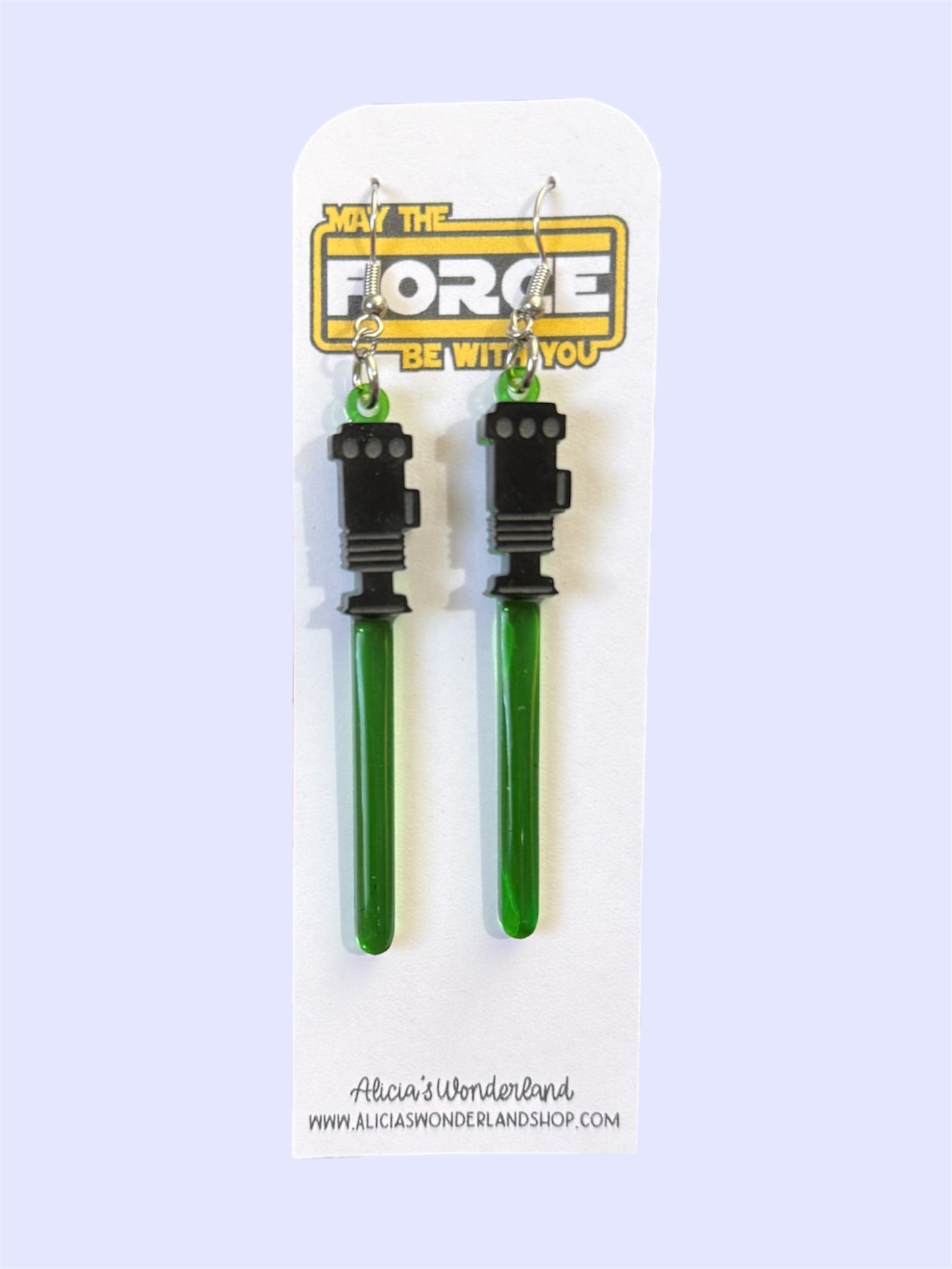 Green Lightsaber Earrings