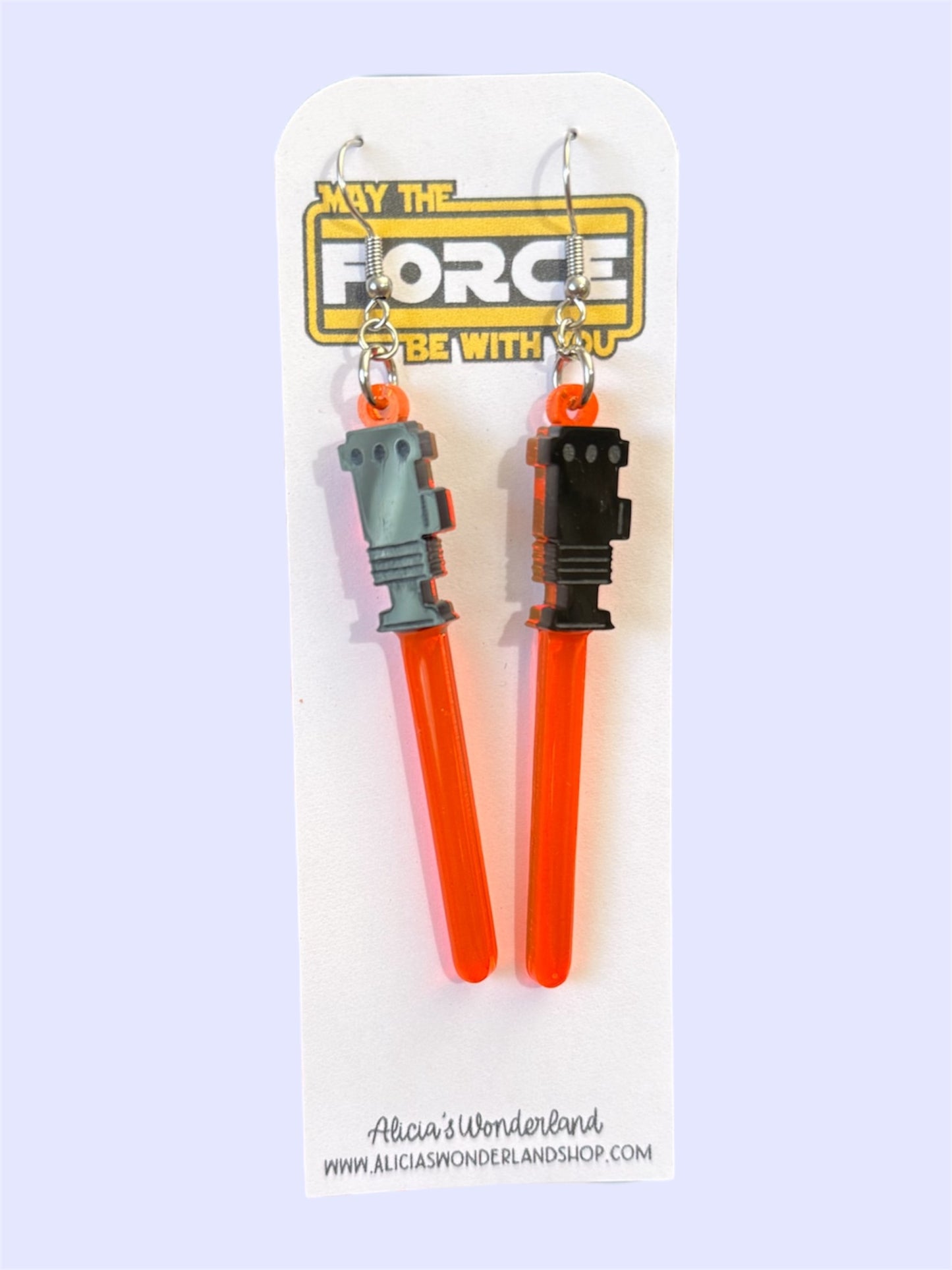 Orange Lightsaber Earrings