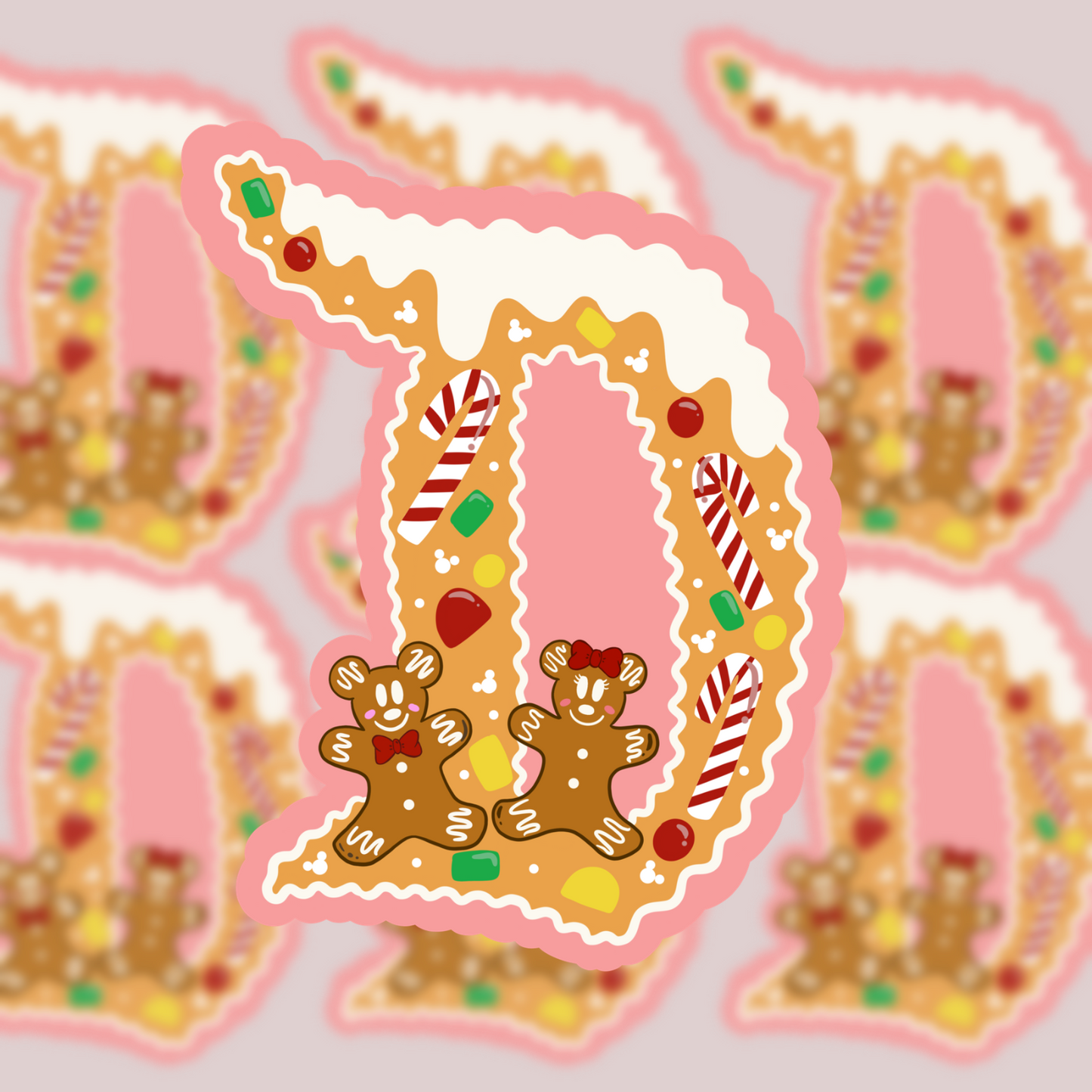 Gingerbread Mouse Vinyl Sticker