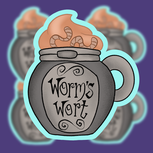 Worm's Wort Spooky Mug Vinyl Sticker
