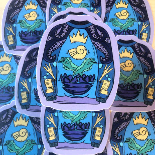 Sea Witch Ugly Sweater Vinyl Sticker