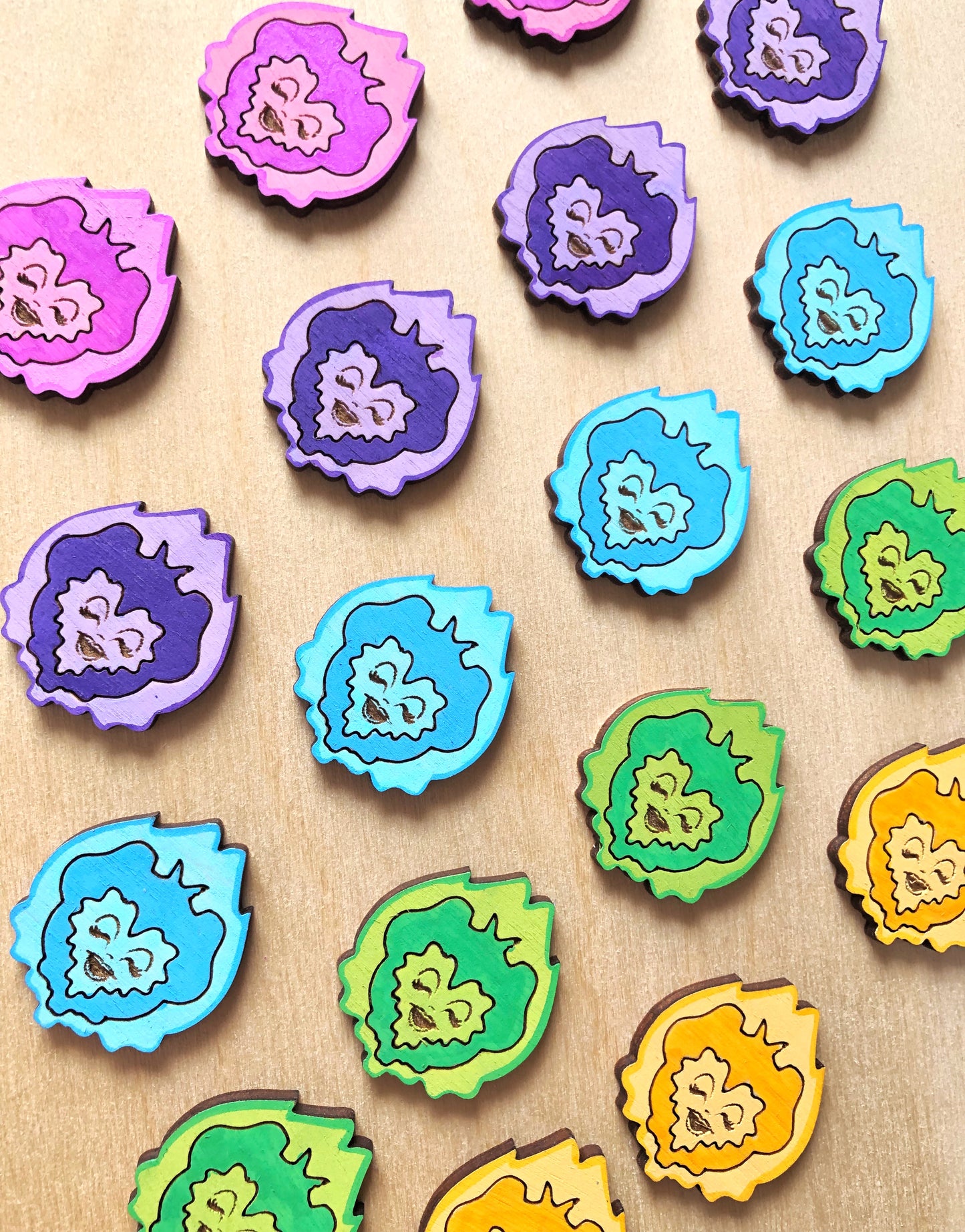 Pansy Flower Wood Pin