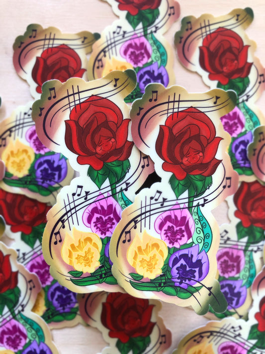 Singing Flowers Vinyl Sticker