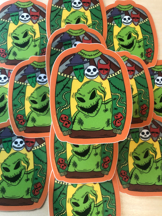 Boogie Man Ugly Sweater Vinyl Sticker