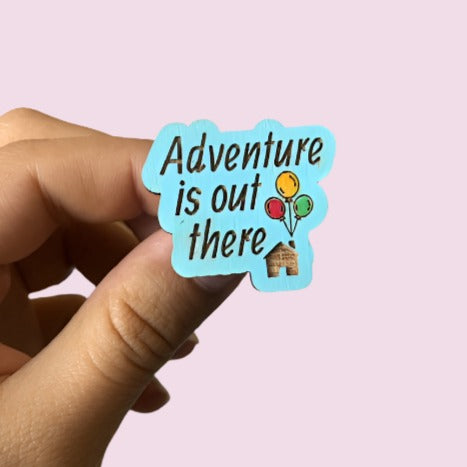 Adventure Mini Wood Pin or Magnet